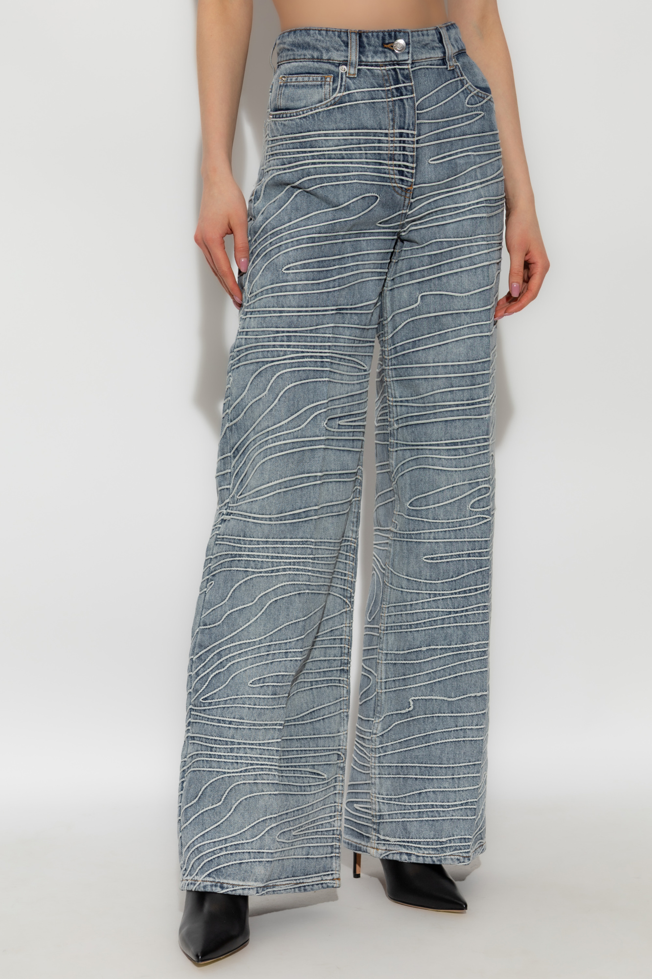 【送料&関税込】IRO Volcy Jeans In Blue Cotton IRO SPRING SUMMER 25 COLLECTION | EMBROIDERED DENIM PANTS